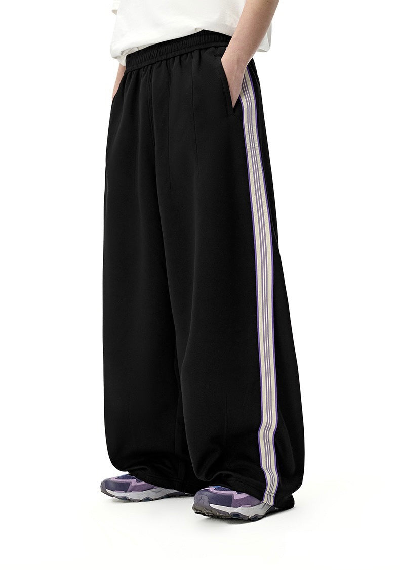 Side-Stripe Relaxed Wide-Leg Track Pants | SEAKOFF
