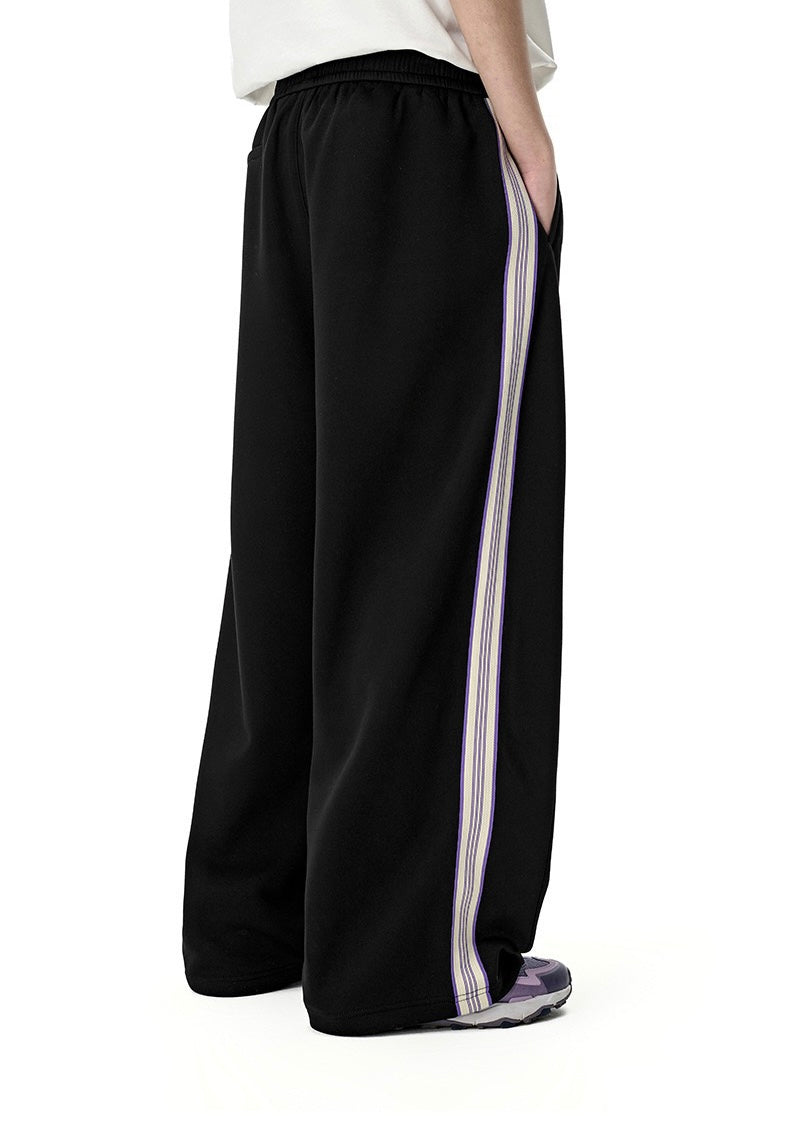 Side-Stripe Relaxed Wide-Leg Track Pants | SEAKOFF