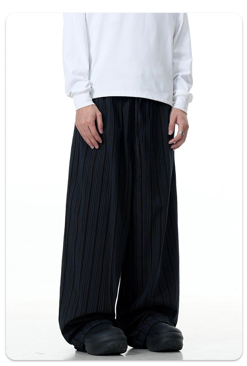 Omirad Striped Relaxed Wide-Leg Cotton Pants