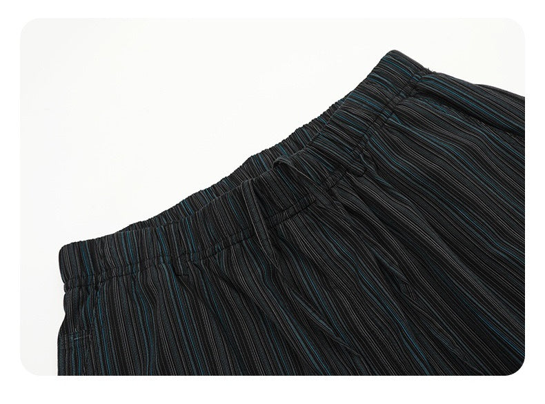 Omirad Striped Relaxed Wide-Leg Cotton Pants
