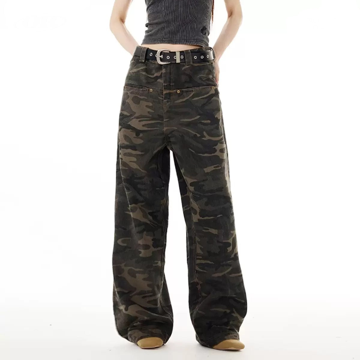 Omirad Camouflage Balloon Wide-Leg Jeans | Streetwear