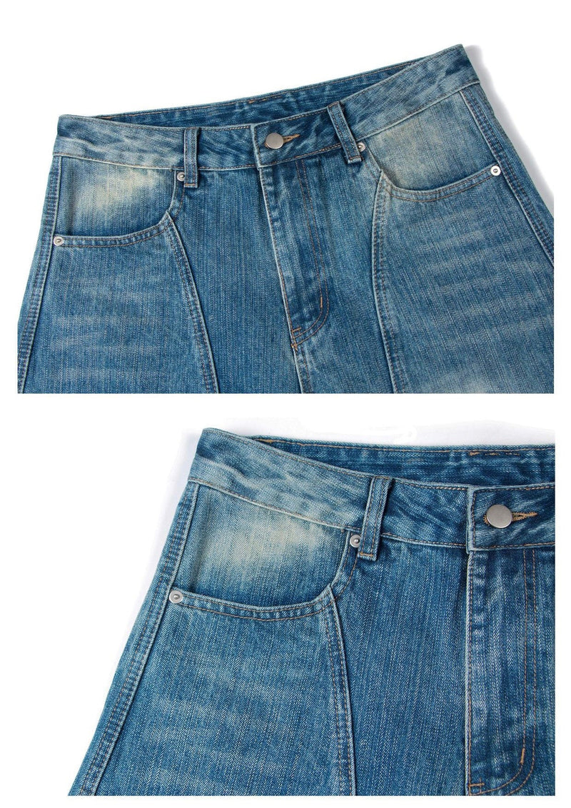 Omirad Washed Wide-Leg Denim Pants | Oversized Streetwear Jeans