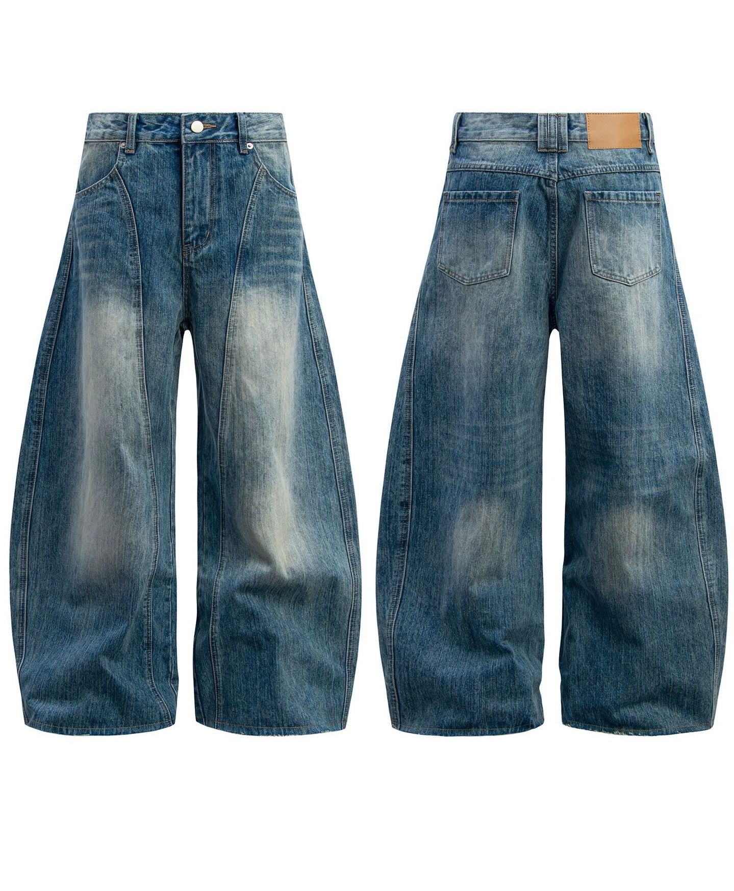 Omirad Washed Wide-Leg Denim Pants | Oversized Streetwear Jeans