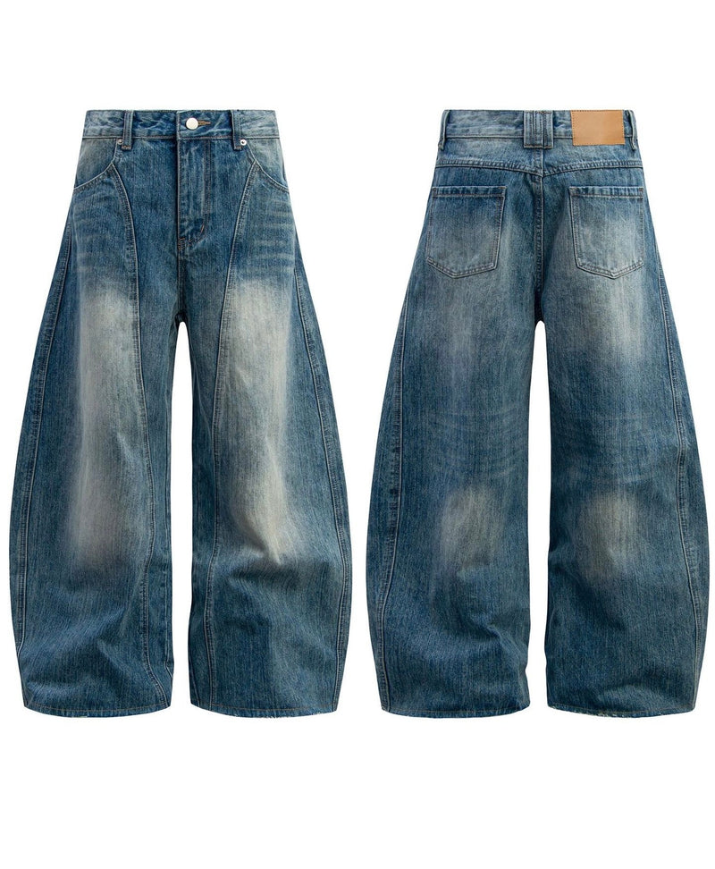 Omirad Washed Wide-Leg Denim Pants | Oversized Streetwear Jeans