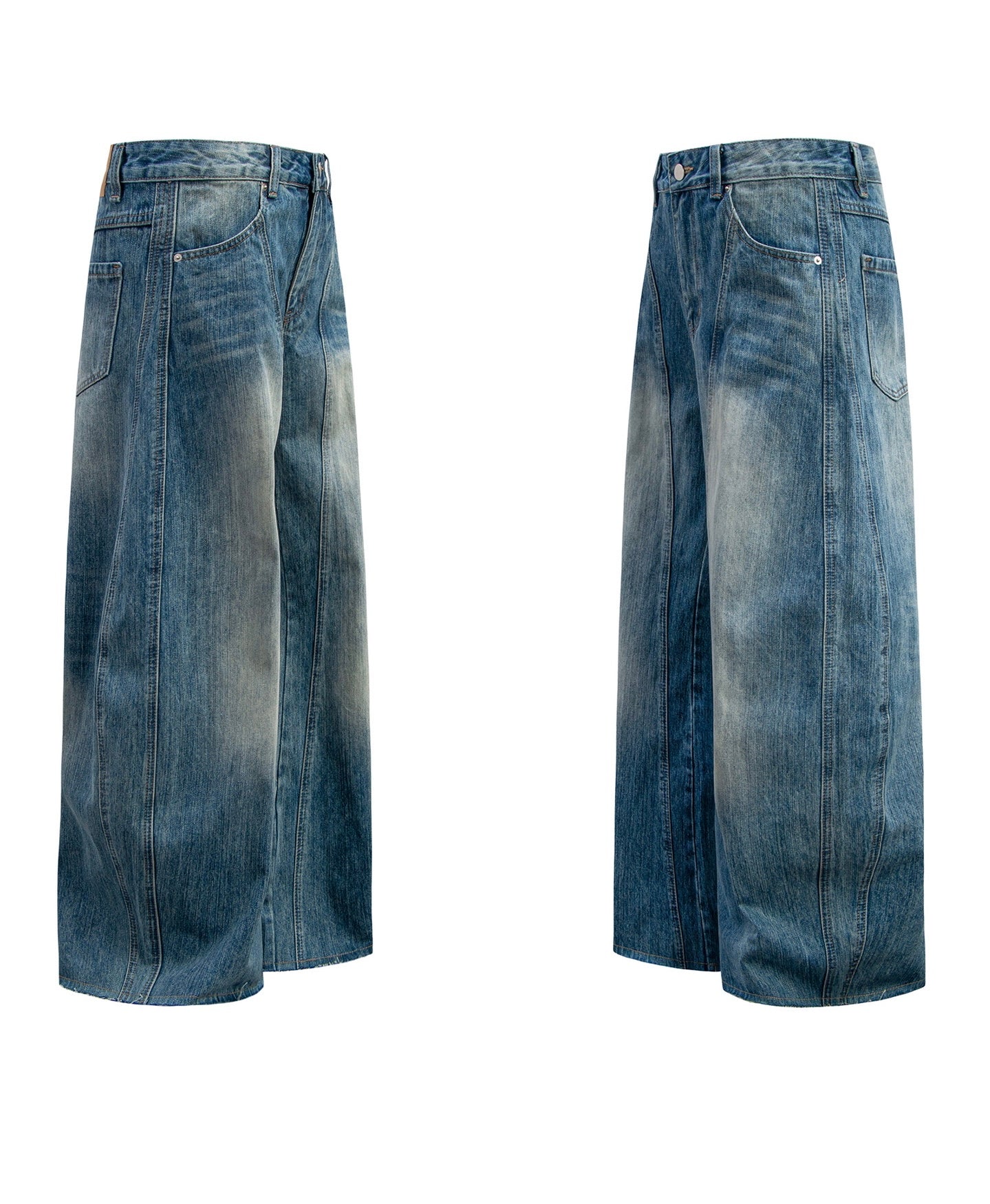 Omirad Washed Wide-Leg Denim Pants | Oversized Streetwear Jeans
