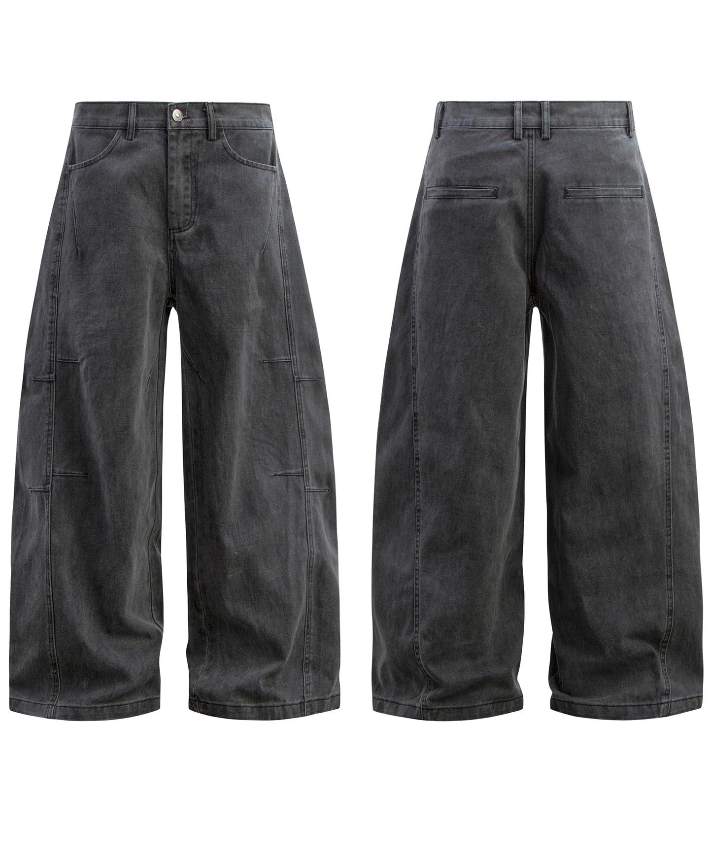 Omirad Washed Wide-Leg Cotton Denim Pants | Streetwear