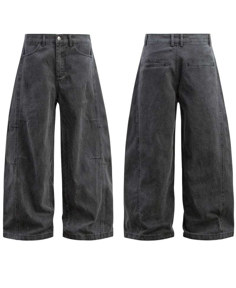 Omirad Washed Wide-Leg Cotton Denim Pants | Streetwear