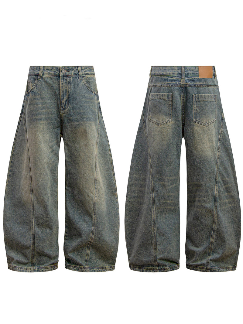 Omirad Vintage Washed Wide-Leg Denim Jeans | Streetwear