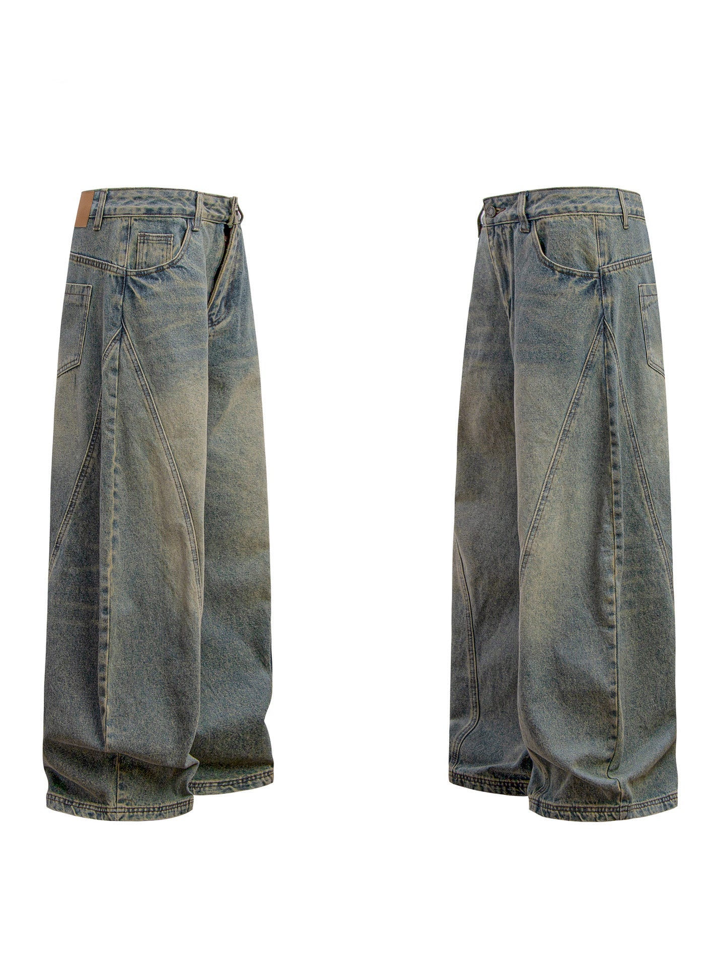 Omirad Vintage Washed Wide-Leg Denim Jeans | Streetwear