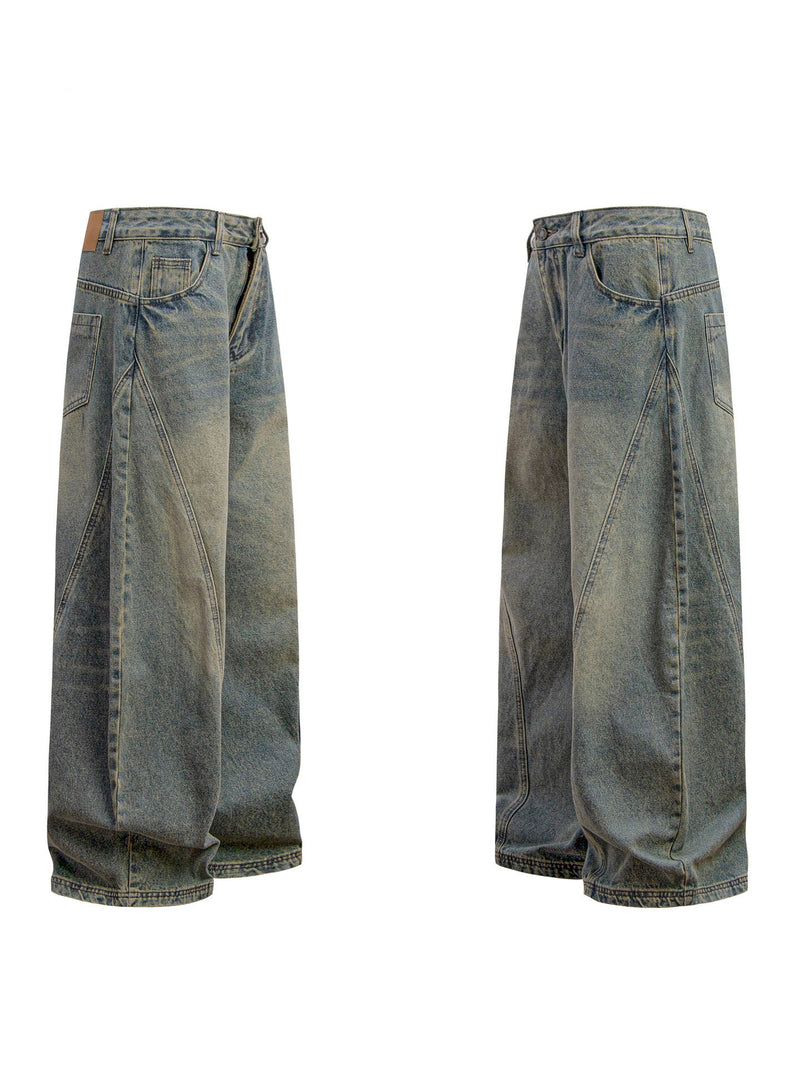 Omirad Vintage Washed Wide-Leg Denim Jeans | Streetwear
