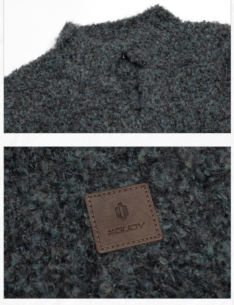 Boucle Half-Zip Loose Sweater | Relaxed Knit Pullover