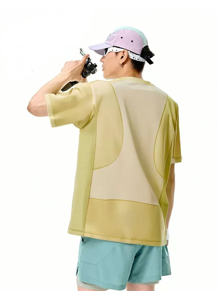 Omirad Color-Block Panel Cotton T-Shirt | Tech-Street Tee