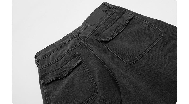 Omirad Multi-Pocket Utility Cargo Jeans | Wide-Leg Streetwear