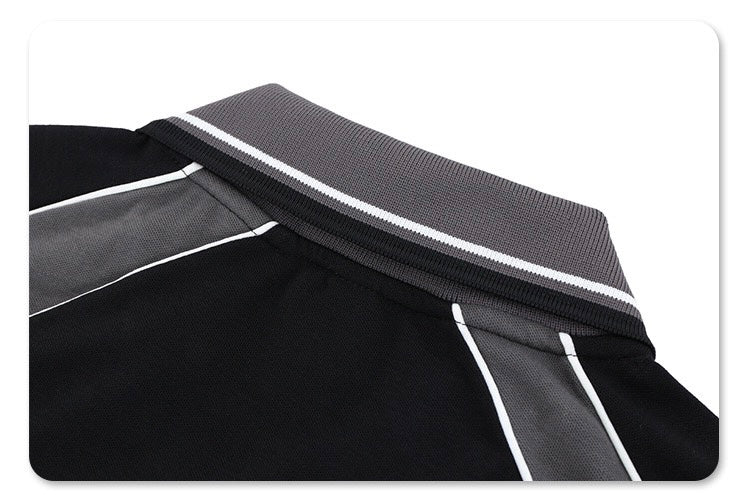 Retro Track Contrast Panel Polo Tee | Oversized Athletic Fit