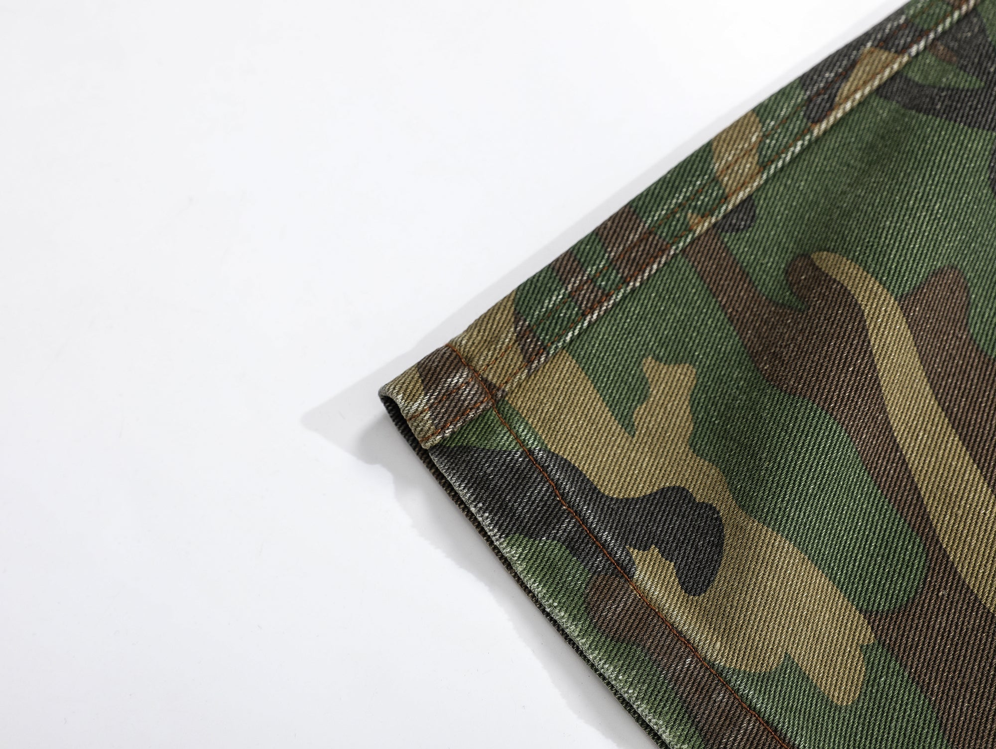 Omirad Distressed Camo Cargo Pants | Wide-Leg Military Streetwear