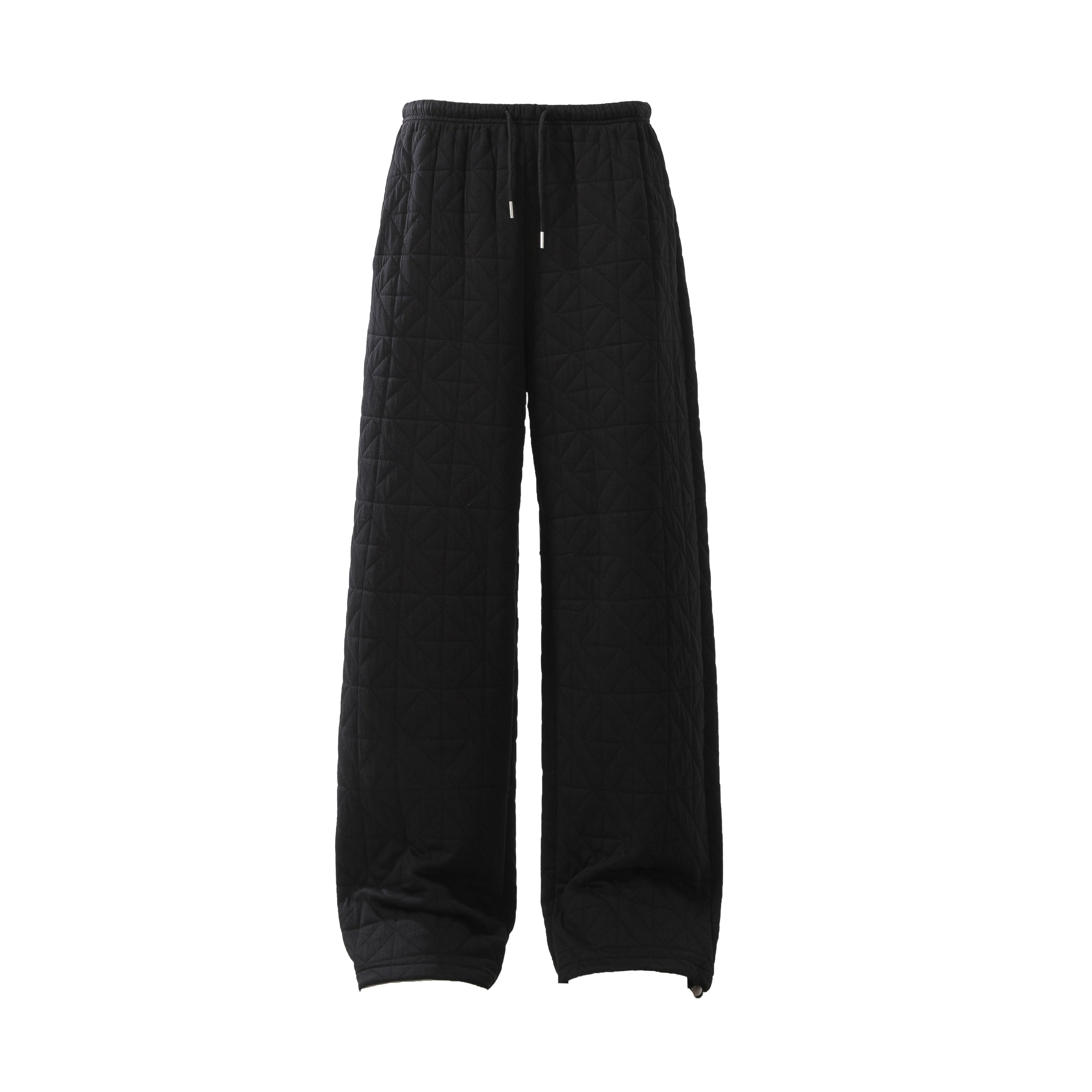 Quilted Wide-Leg Thermal Sweatpants | Insulated Streetwear