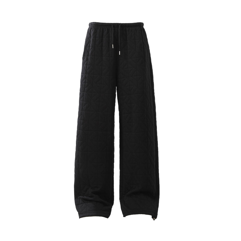 Quilted Wide-Leg Thermal Sweatpants | Insulated Streetwear