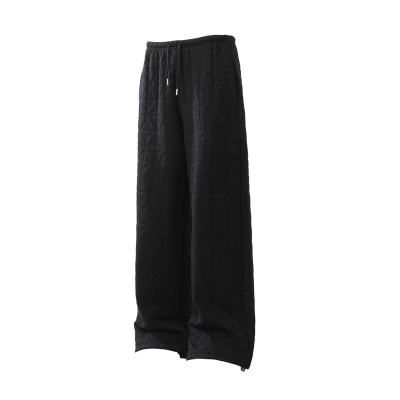 Quilted Wide-Leg Thermal Sweatpants | Insulated Streetwear