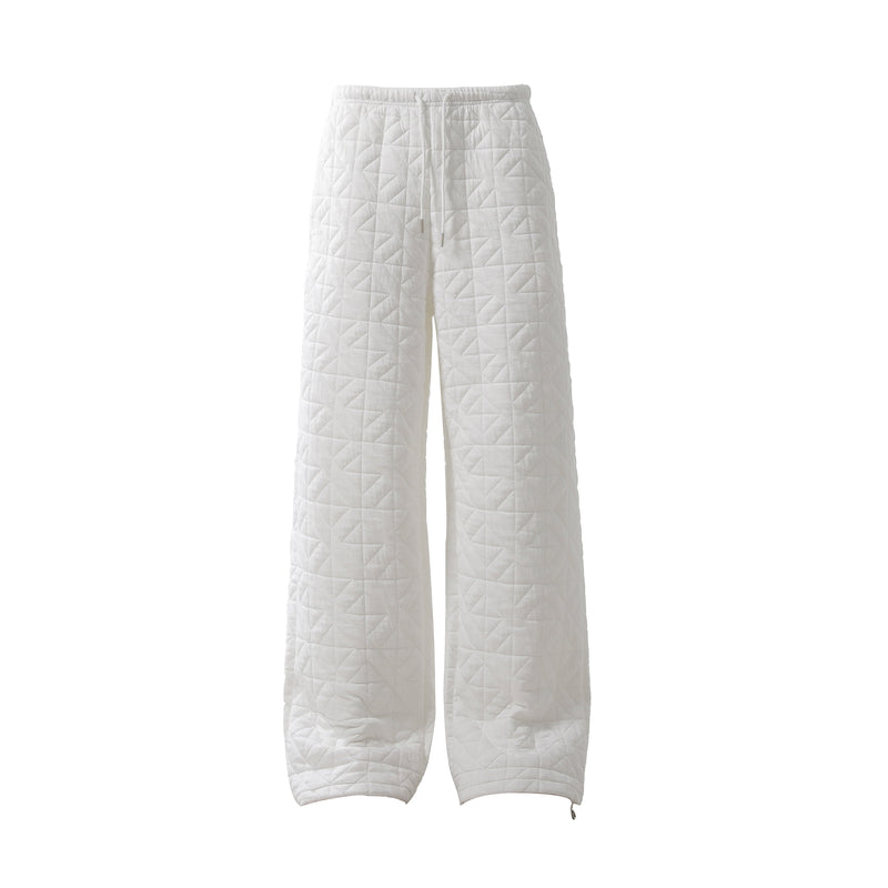 Quilted Wide-Leg Thermal Sweatpants | Insulated Streetwear