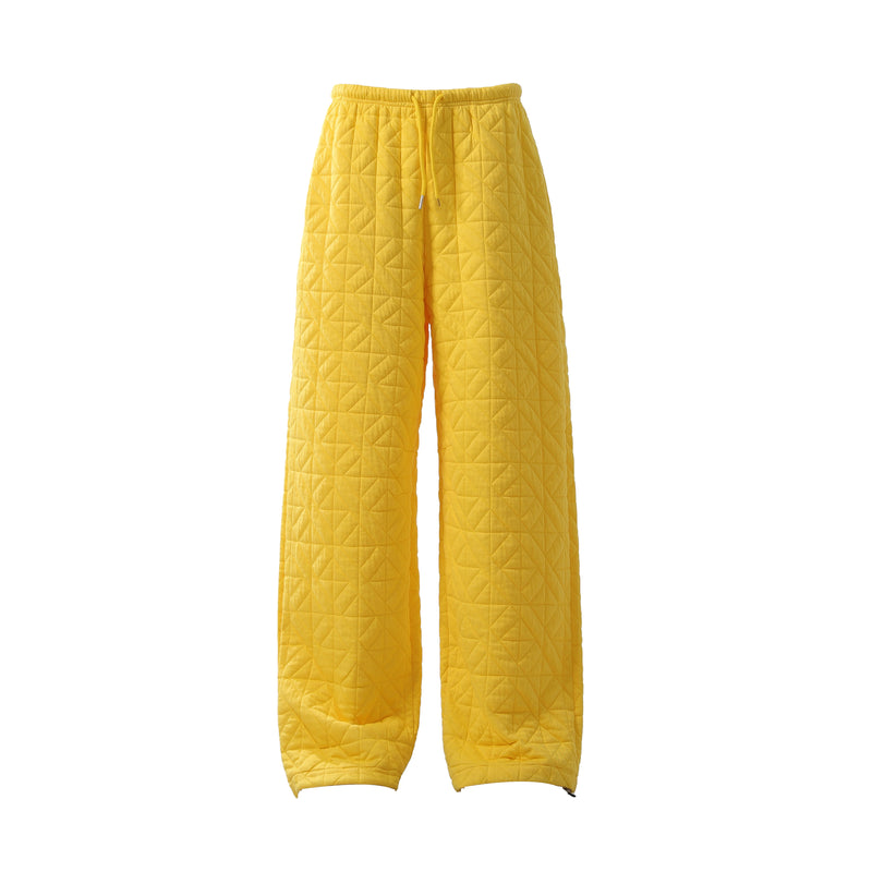Quilted Wide-Leg Thermal Sweatpants | Insulated Streetwear