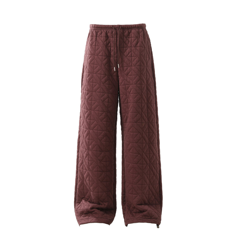 Quilted Wide-Leg Thermal Sweatpants | Insulated Streetwear