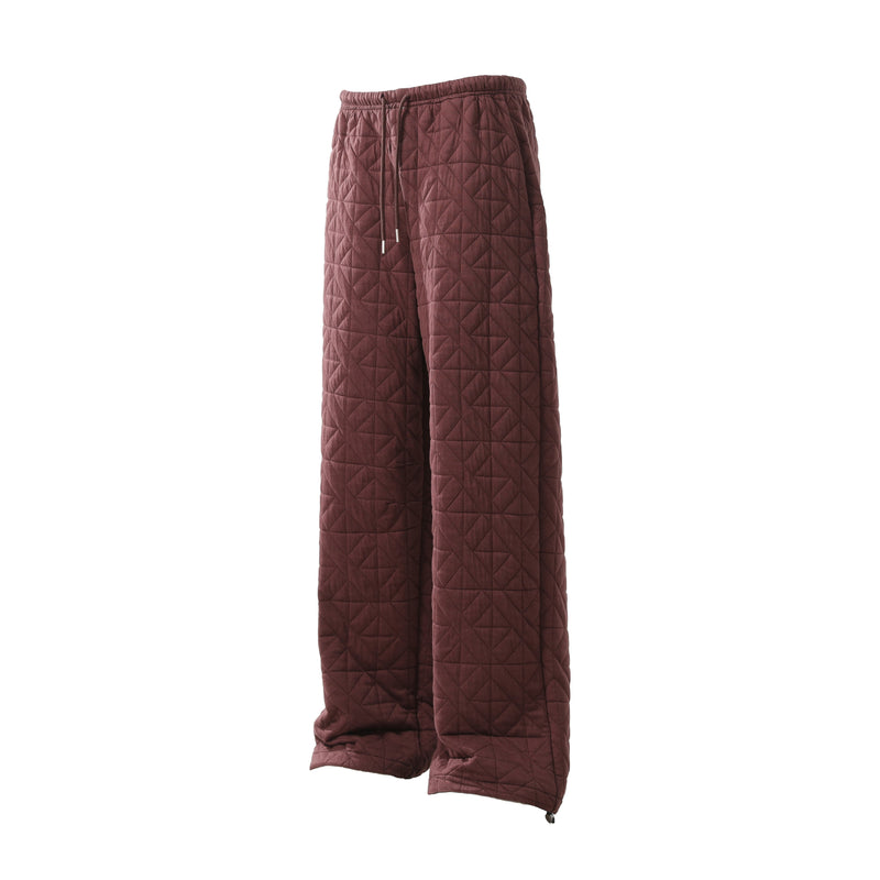 Quilted Wide-Leg Thermal Sweatpants | Insulated Streetwear