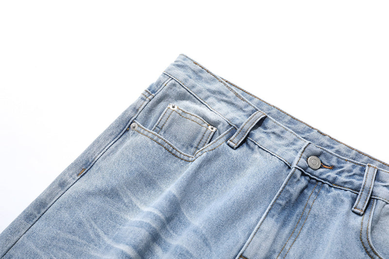 Omirad Vintage Fade Wide-Leg Denim Pants | Light Wash