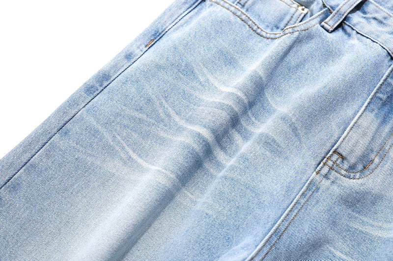 Omirad Vintage Fade Wide-Leg Denim Pants | Light Wash
