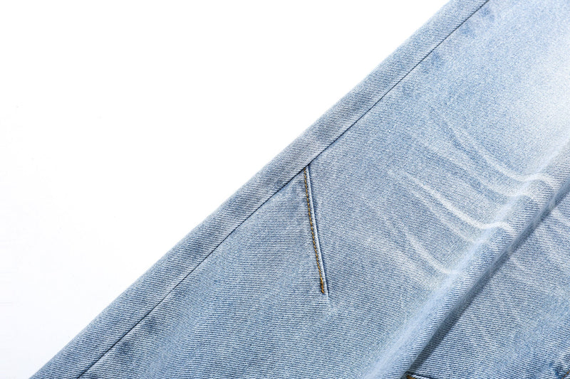 Omirad Vintage Fade Wide-Leg Denim Pants | Light Wash