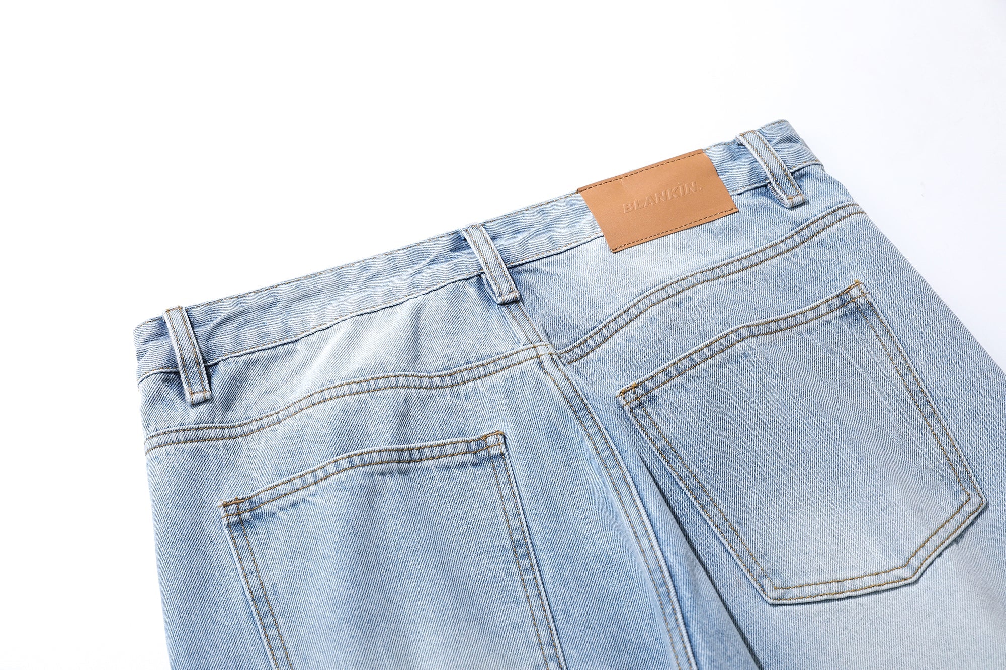 Omirad Vintage Fade Wide-Leg Denim Pants | Light Wash