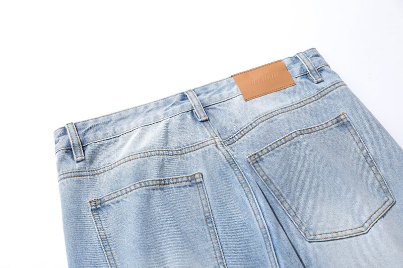 Omirad Vintage Fade Wide-Leg Denim Pants | Light Wash