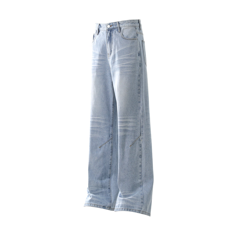Omirad Vintage Fade Wide-Leg Denim Pants | Light Wash