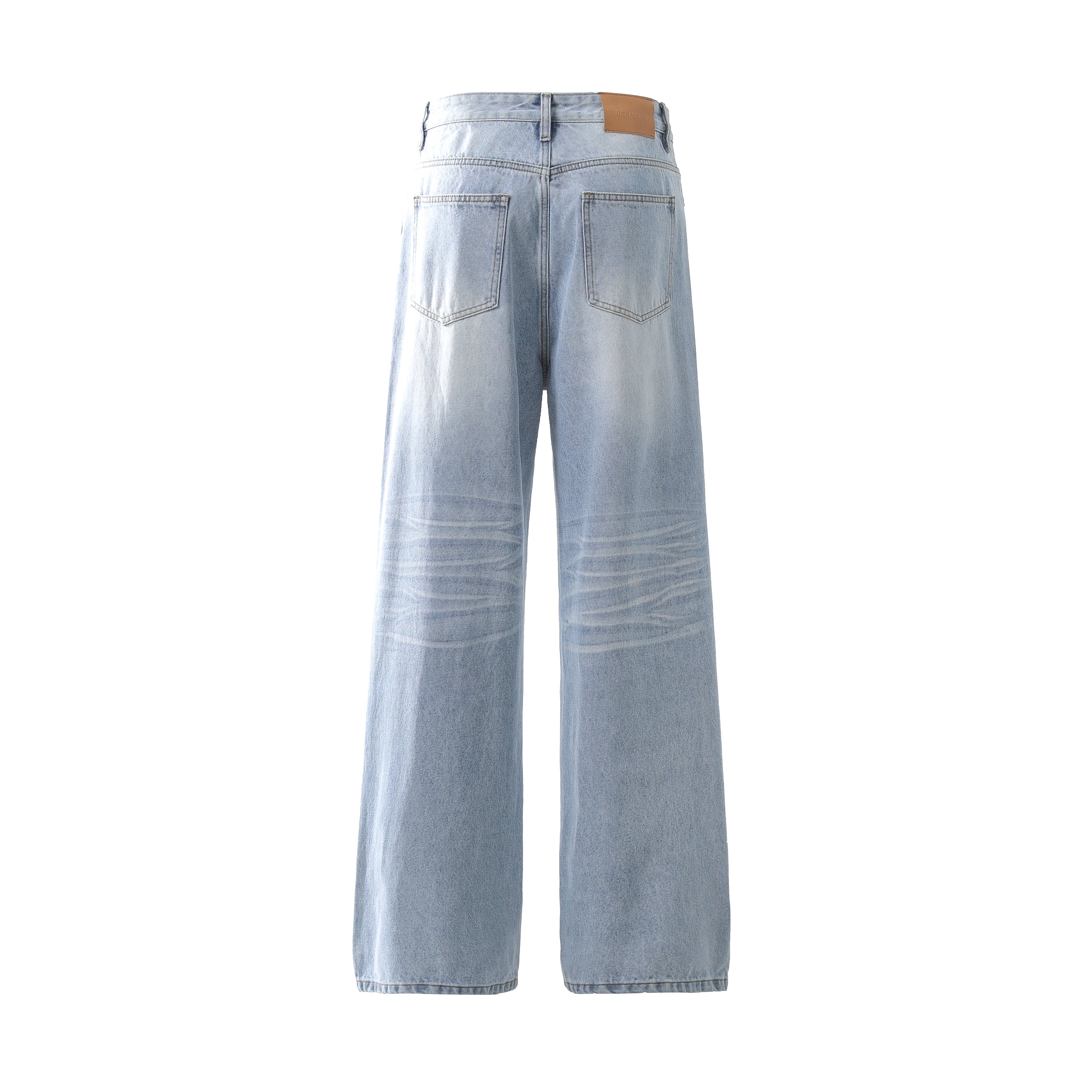 Omirad Vintage Fade Wide-Leg Denim Pants | Light Wash