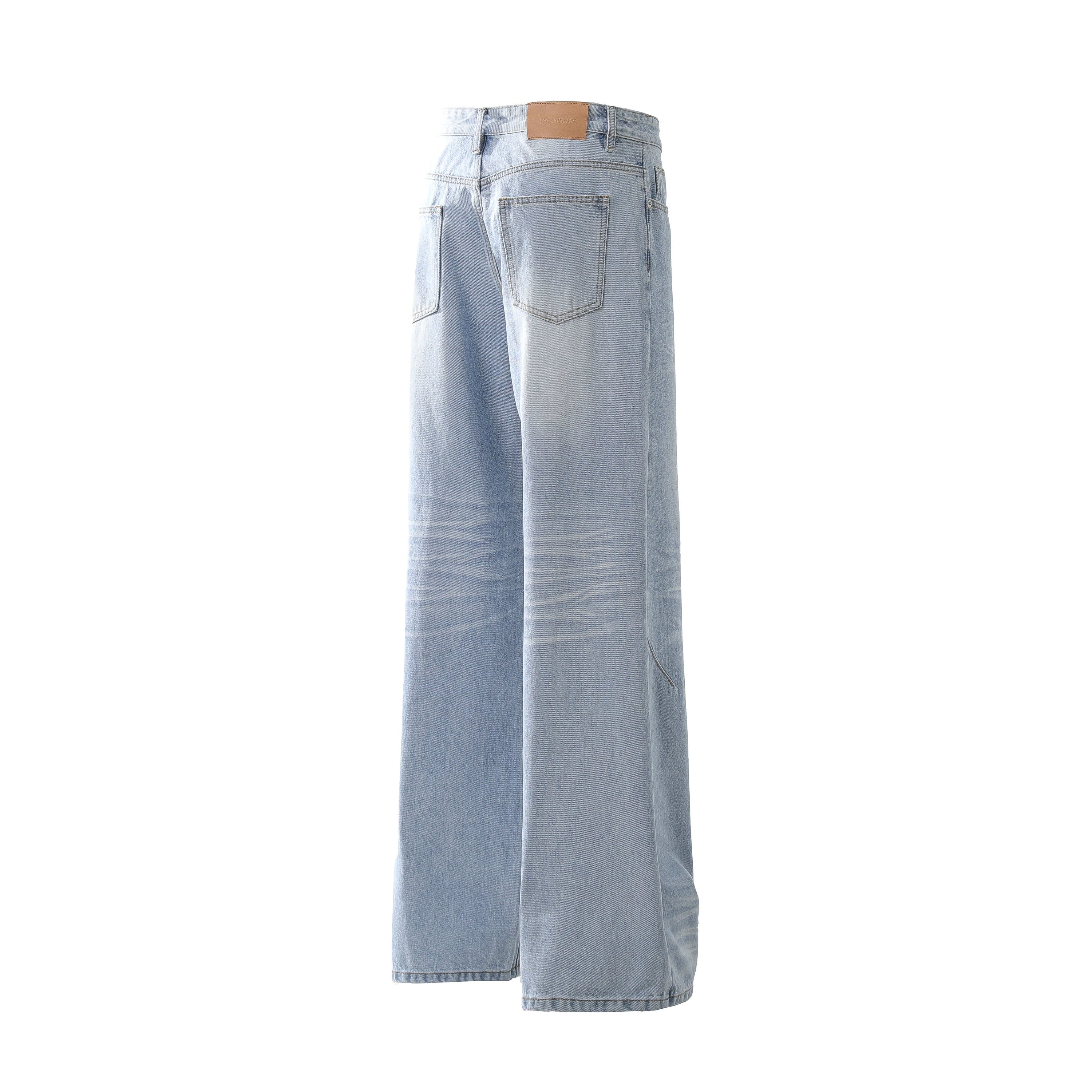 Omirad Vintage Fade Wide-Leg Denim Pants | Light Wash
