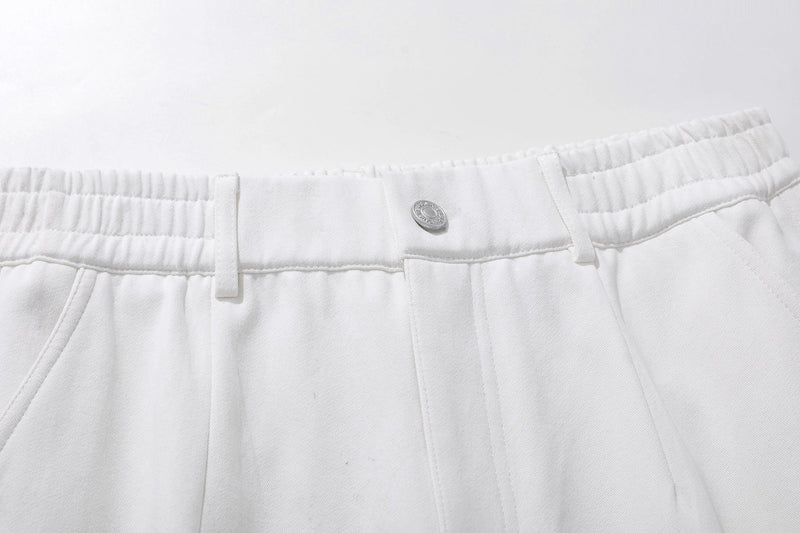 Minimal Panel Wide-Leg Cotton Pants | Structured Street Fit