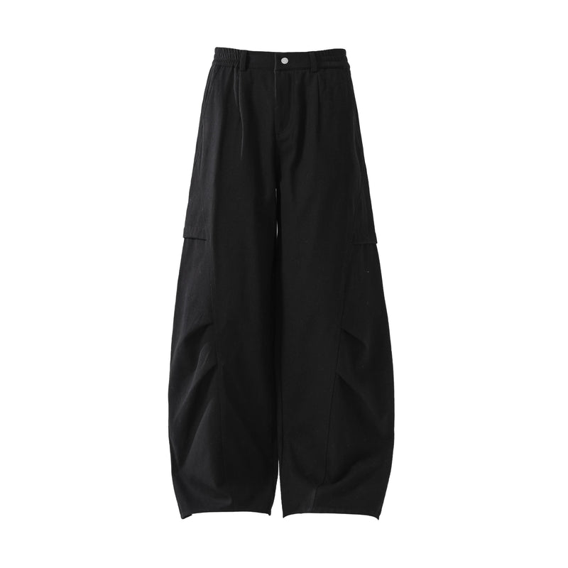 Minimal Panel Wide-Leg Cotton Pants | Structured Street Fit