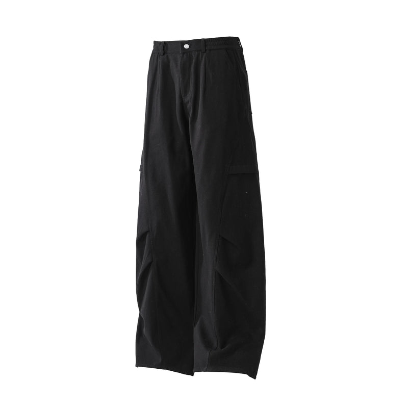 Minimal Panel Wide-Leg Cotton Pants | Structured Street Fit