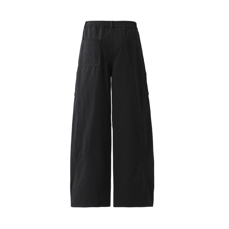 Minimal Panel Wide-Leg Cotton Pants | Structured Street Fit
