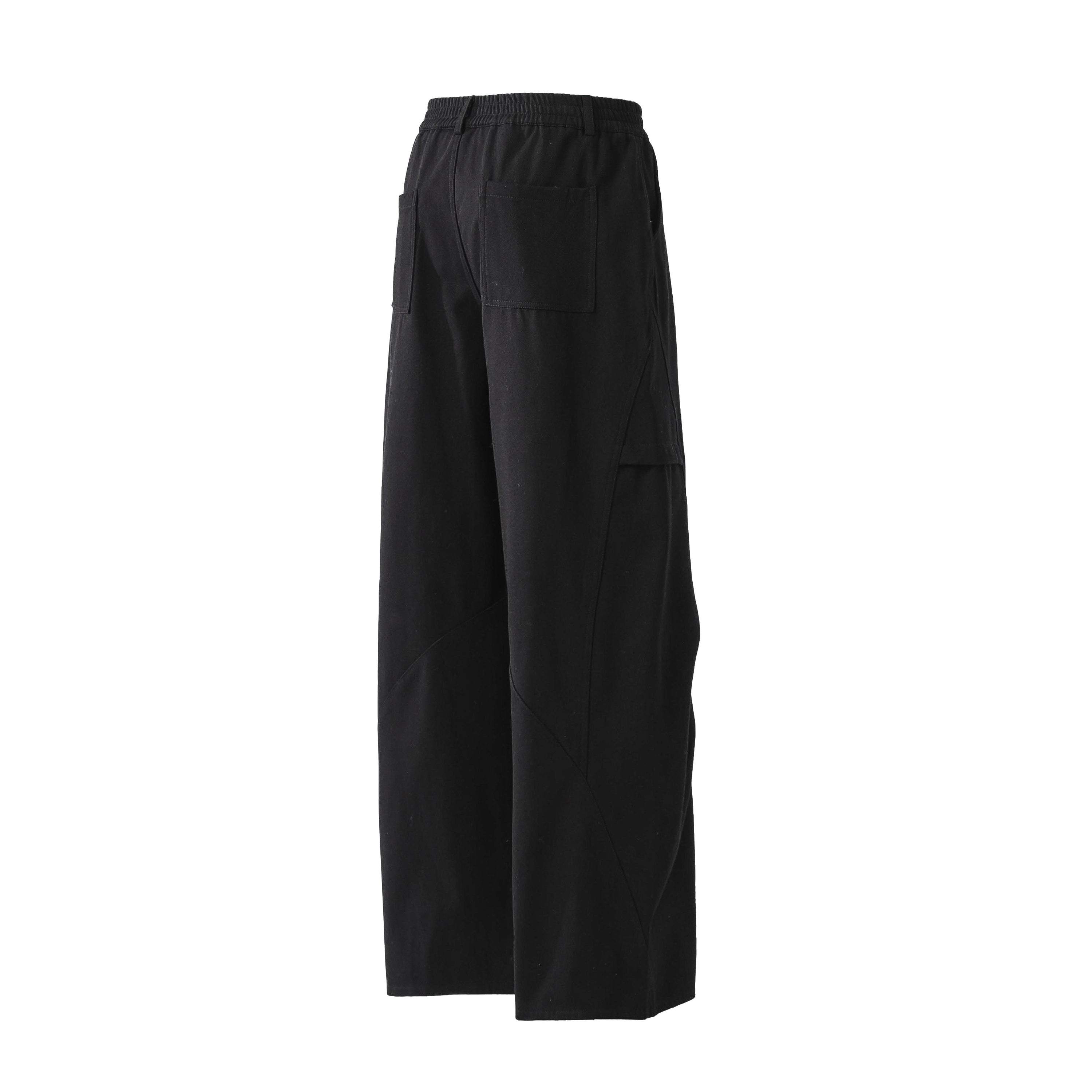 Minimal Panel Wide-Leg Cotton Pants | Structured Street Fit