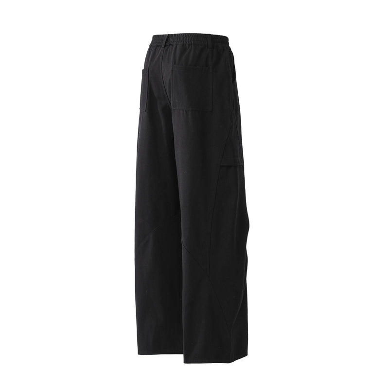 Minimal Panel Wide-Leg Cotton Pants | Structured Street Fit