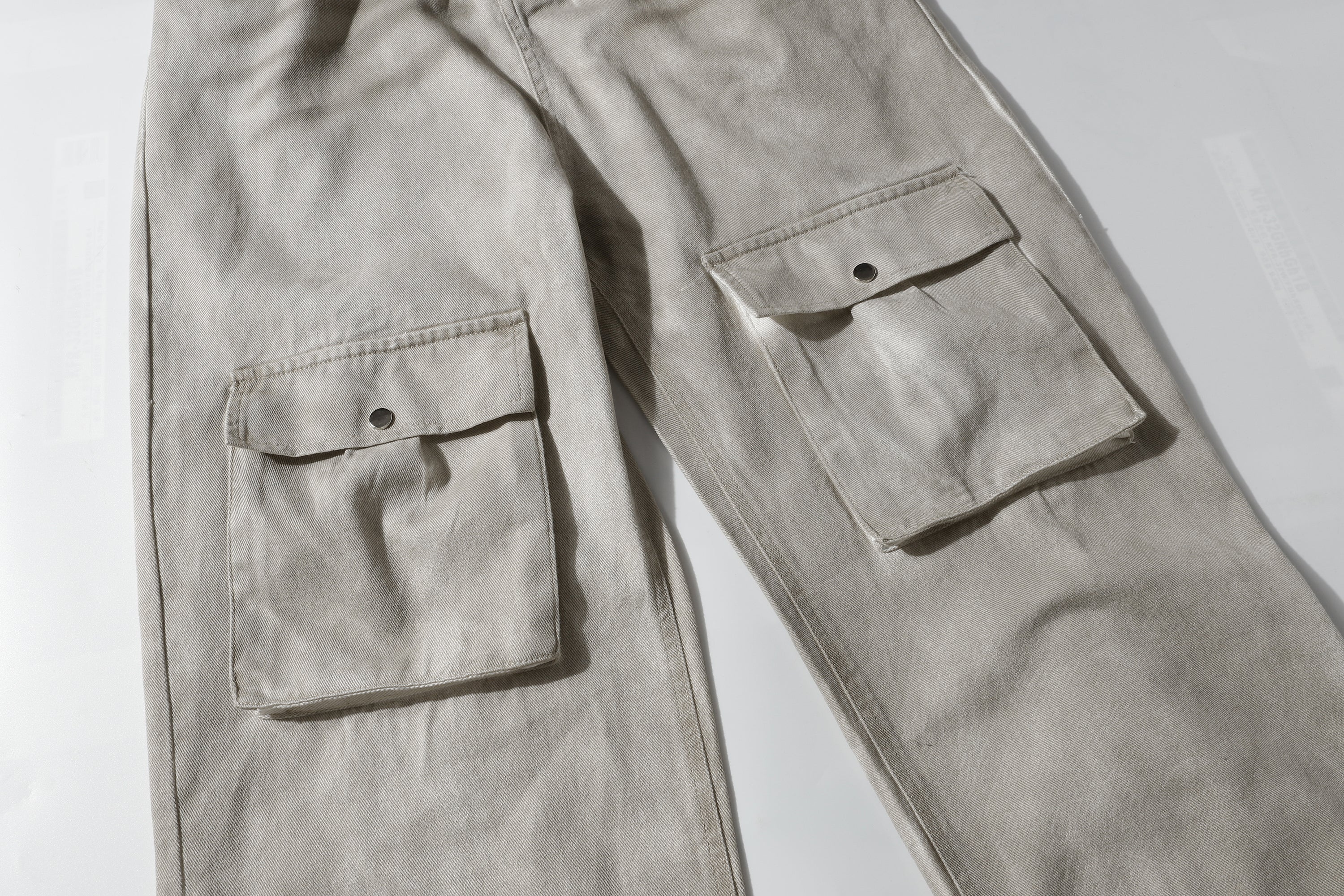 Omirad Washed Cargo Denim Pants | Relaxed Straight-Leg Fit