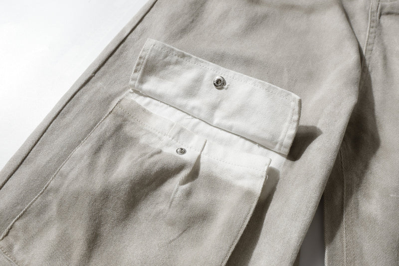 Omirad Washed Cargo Denim Pants | Relaxed Straight-Leg Fit