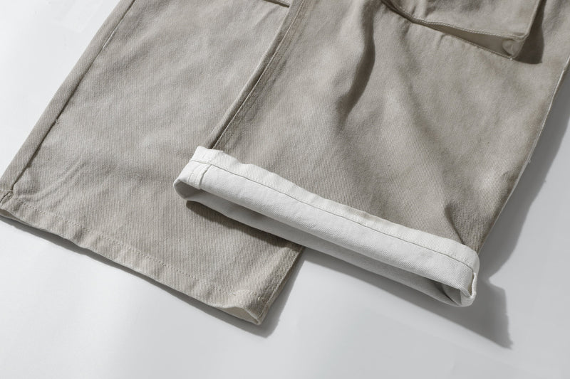 Omirad Washed Cargo Denim Pants | Relaxed Straight-Leg Fit