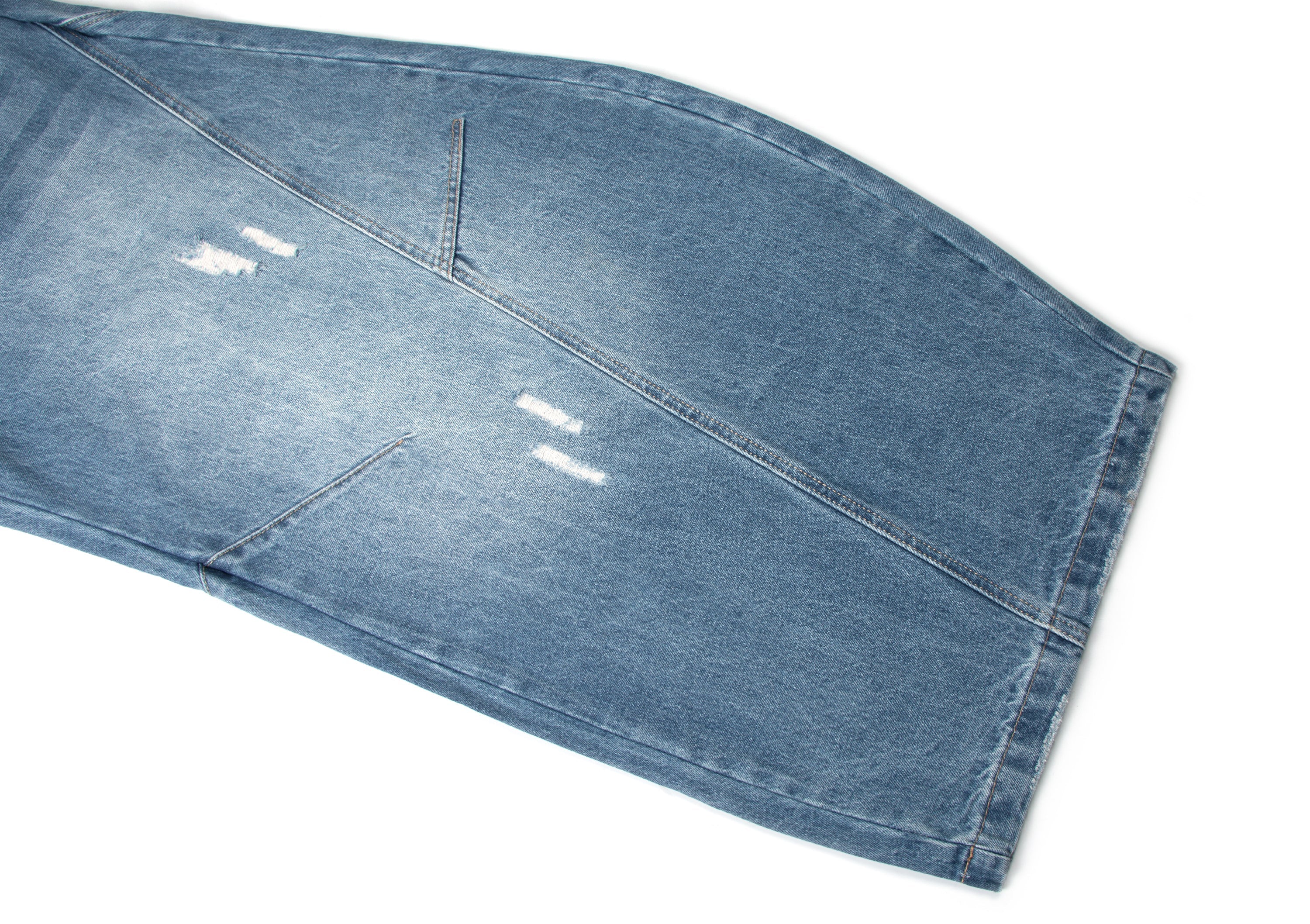 Omirad Distressed Panel Wide-Leg Denim Jeans | Streetwear
