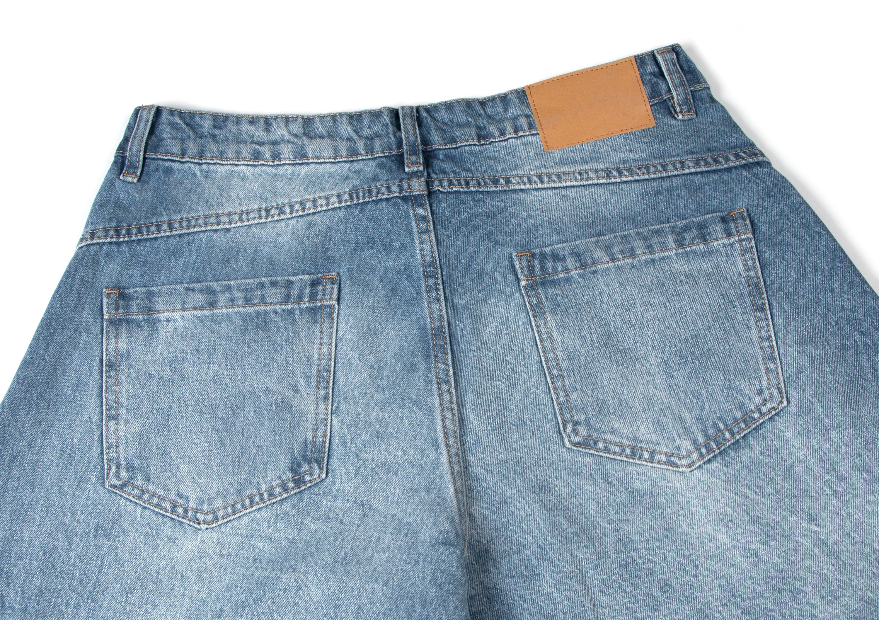 Omirad Distressed Panel Wide-Leg Denim Jeans | Streetwear