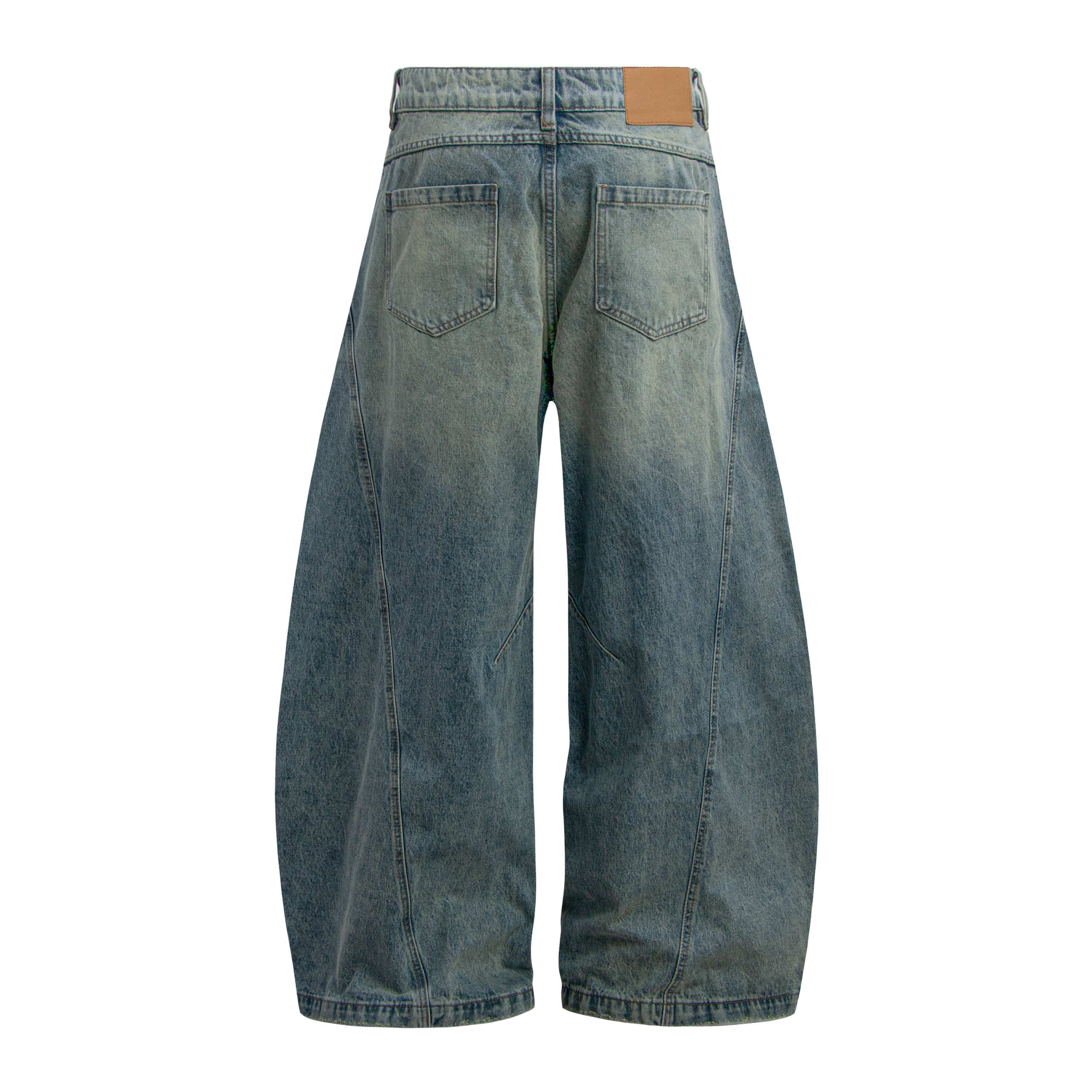 Omirad Distressed Panel Wide-Leg Denim Jeans | Streetwear