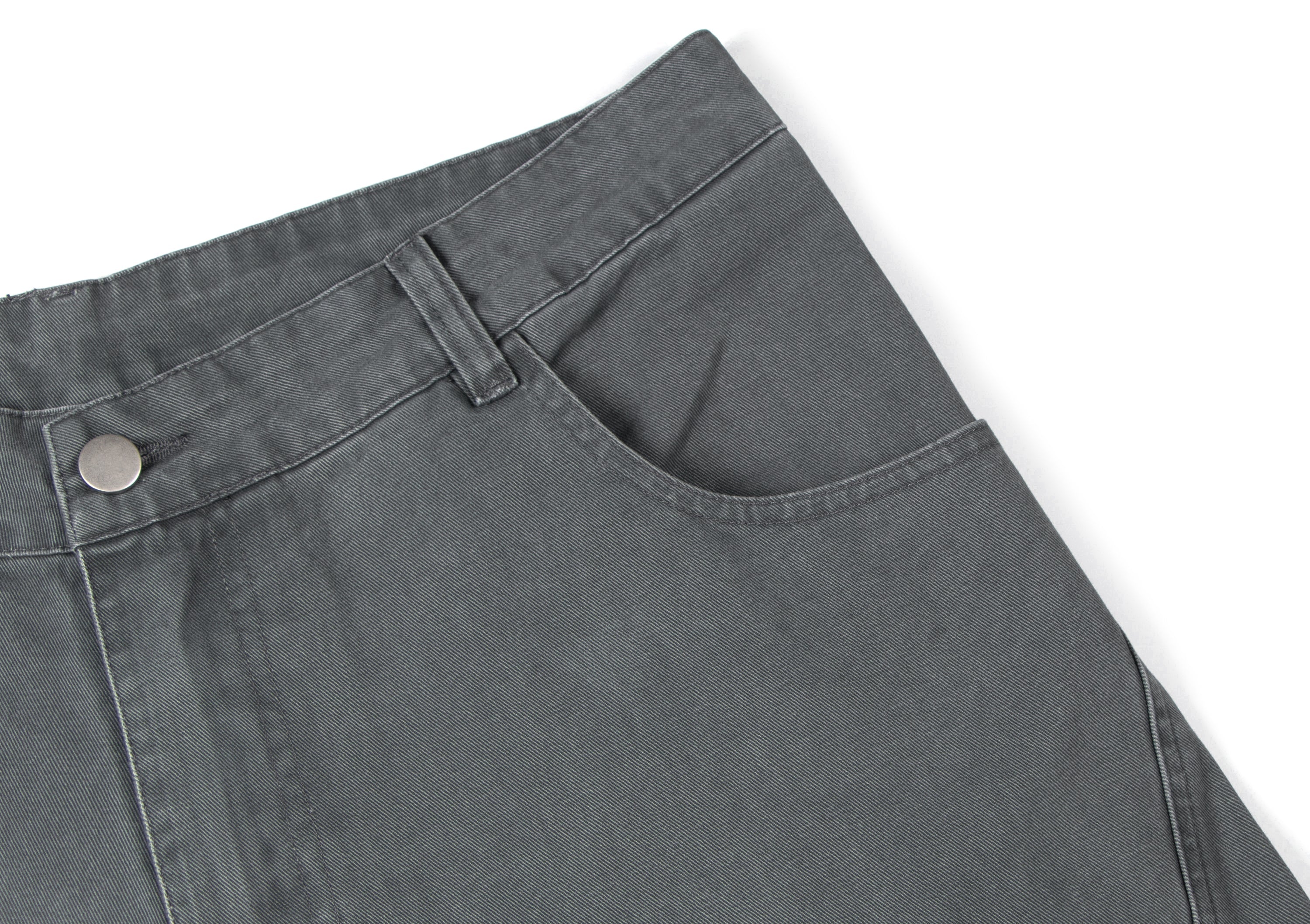 Omirad Curved Cargo Wide-Leg Denim Pants | 100% Cotton