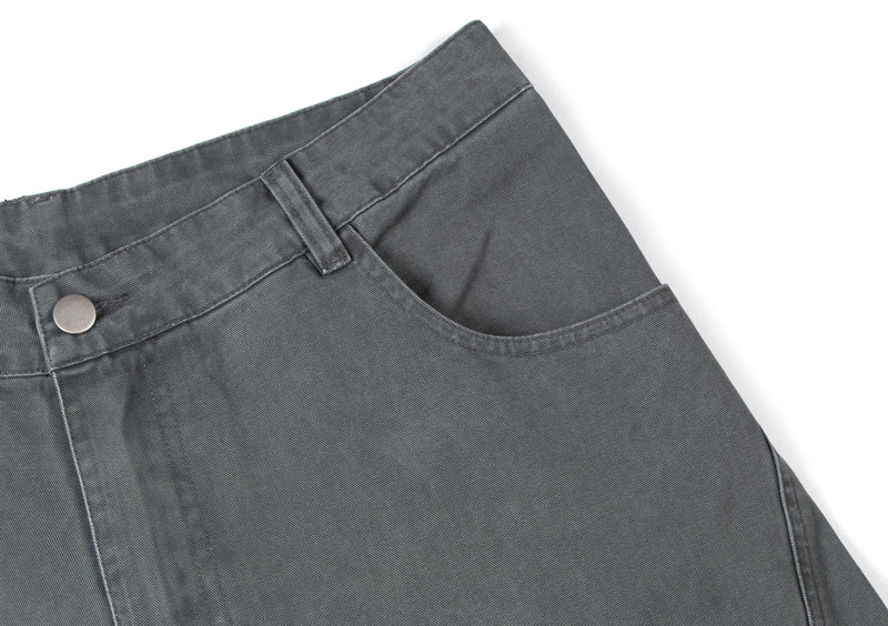 Omirad Curved Cargo Wide-Leg Denim Pants | 100% Cotton