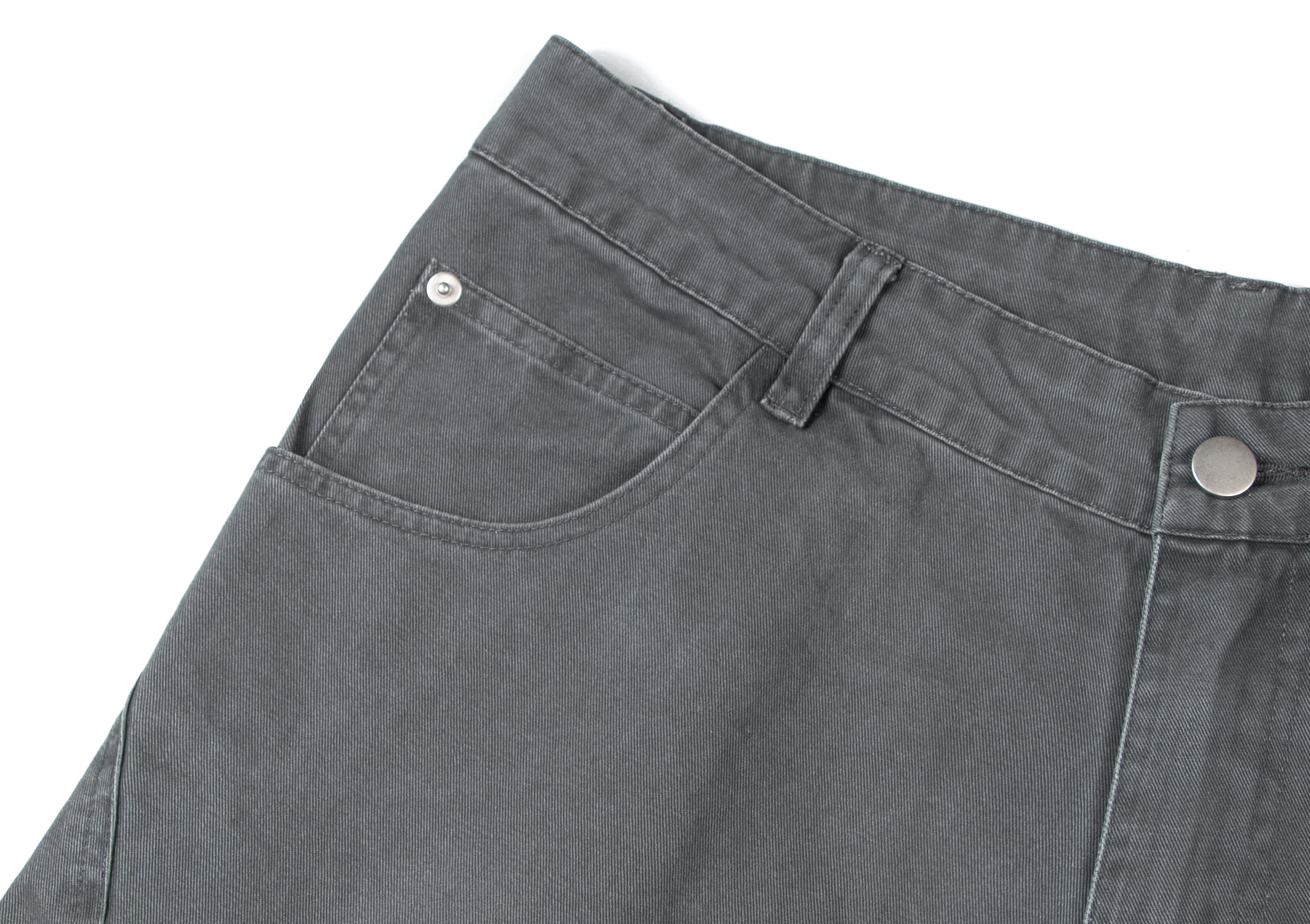 Omirad Curved Cargo Wide-Leg Denim Pants | 100% Cotton