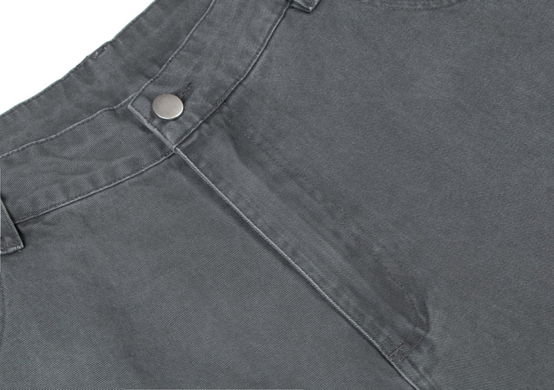 Omirad Curved Cargo Wide-Leg Denim Pants | 100% Cotton